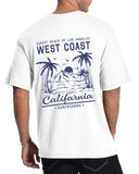 Aiyino Mens West Coast T-Shirt California Palm Tree Summer Graphic Tee | Perfect for Surf Sand Ideal for Beach Days, Road Trips or Casual Wear.