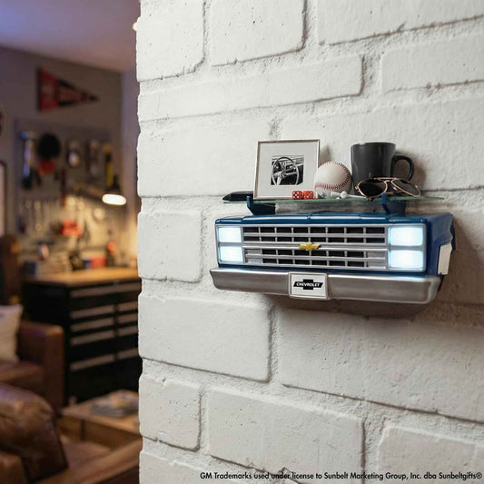 1985 Chevy C10 Truck Skyline Blue Tempered Glass, Battery Operated LED Headlights