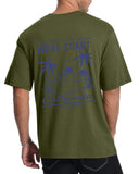 Aiyino Mens West Coast T-Shirt California Palm Tree Summer Graphic Tee | Perfect for Surf Sand Ideal for Beach Days, Road Trips or Casual Wear.