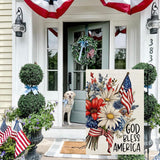 CROWNED BEAUTY 4th of July Garden Flag God Bless America 12x18 Inch Double Sided Independence Day Patriotic Yard Decorations for Outside