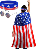 American Flag Costume w/ Cape, Sunglasses & Headband