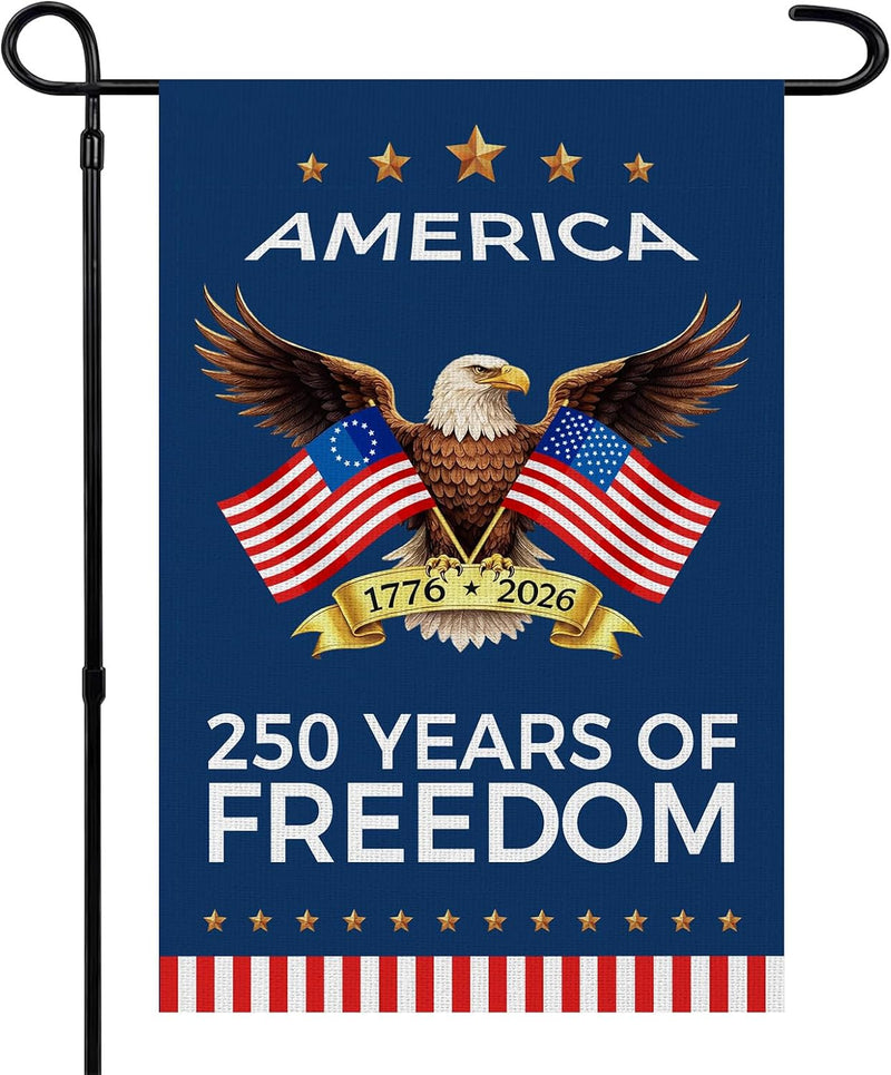 250 Years of Freedom Garden Flag 12x18 Double Sided
