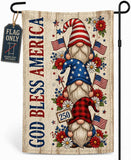 God Bless America Gnome Garden Flag (Santa Claus)