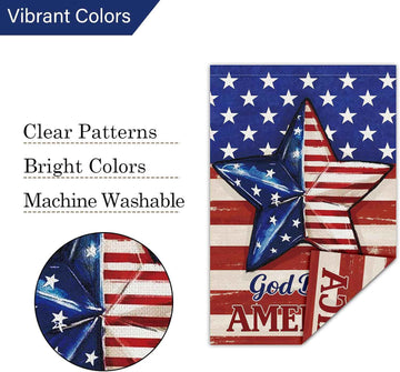 God Bless America Patriotic Garden Flag 12x18 Inch