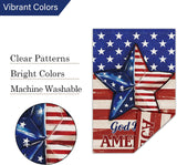 Louise Maelys 4th of July Garden Flag 12x18 Inch, Welcome God Bless America Small Patriotic Star Yard Flag, Double Sided Independence Day Banner Sign Outdoor Outside Decoration Lawn Porch Farmhouse