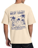 Aiyino Mens West Coast T-Shirt California Palm Tree Summer Graphic Tee | Perfect for Surf Sand Ideal for Beach Days, Road Trips or Casual Wear.