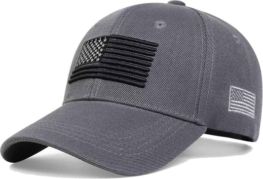 USA-Flag Baseball-Cap USA on Side - Embroidered & Adjustable Grey-black Flag