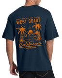 Aiyino Mens West Coast T-Shirt California Palm Tree Summer Graphic Tee | Perfect for Surf Sand Ideal for Beach Days, Road Trips or Casual Wear.