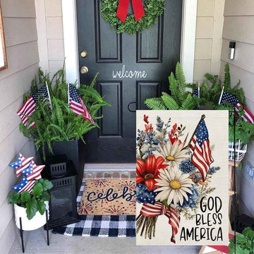 God Bless America 12x18 Inch Double Sided Garden Flag