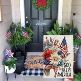 CROWNED BEAUTY 4th of July Garden Flag God Bless America 12x18 Inch Double Sided Independence Day Patriotic Yard Decorations for Outside