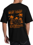 Aiyino Mens West Coast T-Shirt California Palm Tree Summer Graphic Tee | Perfect for Surf Sand Ideal for Beach Days, Road Trips or Casual Wear.