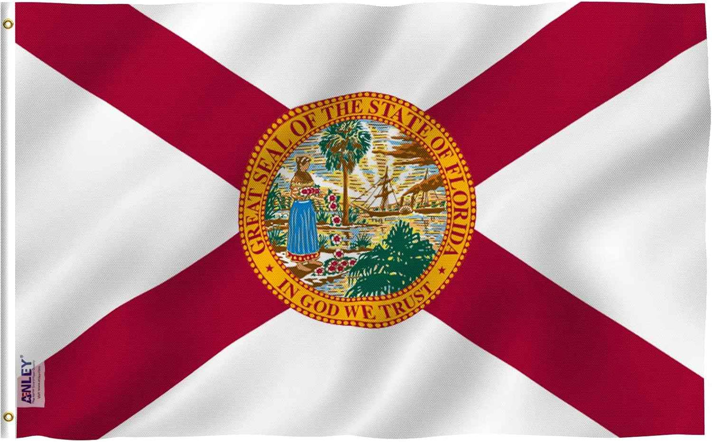 State of Florida Flag 3x5 Foot Fade proof Double Stitched  Brass Grommets