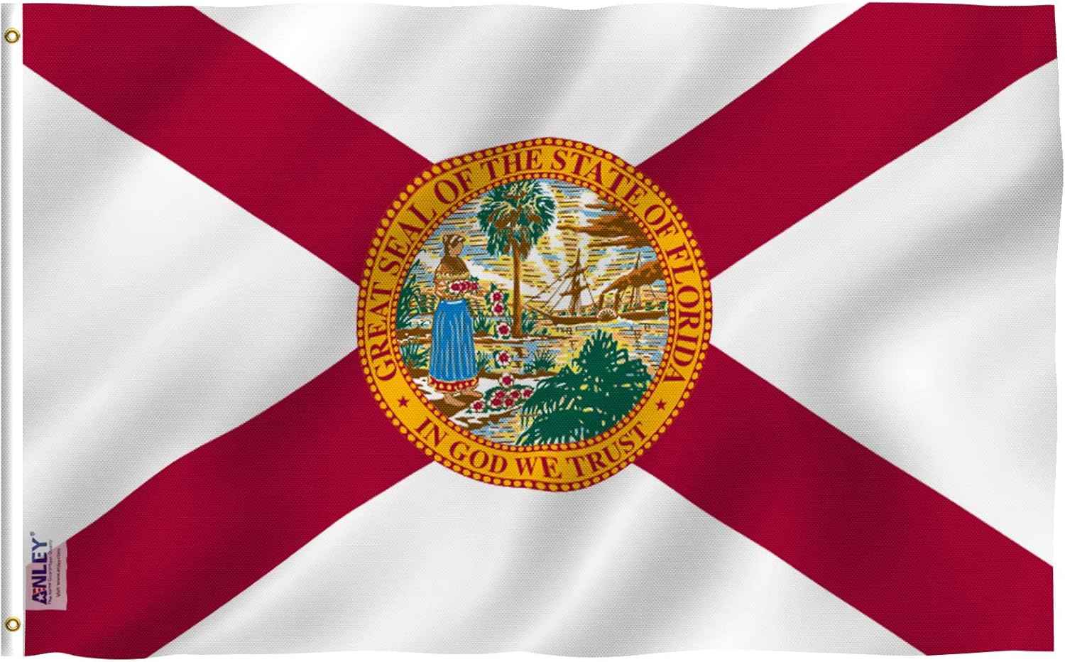 State of Florida Flag 3x5 Foot Fade proof Double Stitched  Brass Grommets