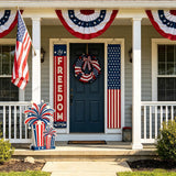 Fourth of July Decorations American Flag Banners Independence Day Memorial Day Decor Patriotic Decorations Indoor and Outdoor Hanging - Red White Blue American Flag