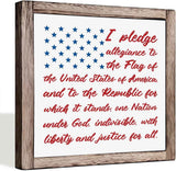 Wooden American Flag Pledge of Allegiance Wall Art