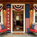 Fourth of July Decorations American Flag Banners Independence Day Memorial Day Decor Patriotic Decorations Indoor and Outdoor Hanging - Red White Blue American Flag