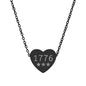 Engraved 1776 Heart Necklace — Patriotic Stainless / Silver Pendant