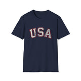 Tattered USA T-Shirt Worn Look