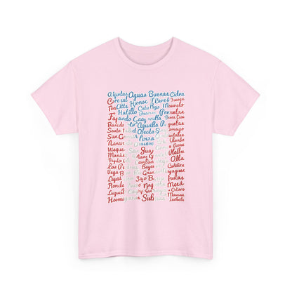 Puerto Rico Cities & Flag T-Shirt — Vintage Road Sign Tee