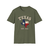 Texas Flag State T-Shirt — Vintage Lone Star Graphic Tee (EST. 1845)