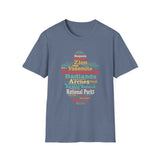 National Parks Word-Cloud T-Shirt — Yosemite, Yellowstone, Zion, Sequoia