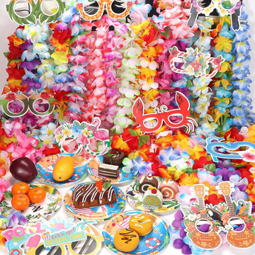 80 Leis for Luau Party Decorations Luau Party Glasses Bracelets product photo 4