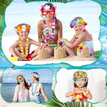 80 Leis for Luau Party Decorations Luau Party Glasses Bracelets product photo 6