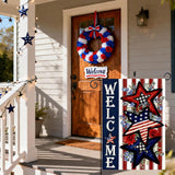 4th of July Patriotic Stars and Stripes Summer Garden Flag 12x18 Inch, Double-Sided Burlap Yard Flag Outside for Memorial Day Independence Day Outdoor Decoration Holiday Festivities (Garden Size-12 x 18")