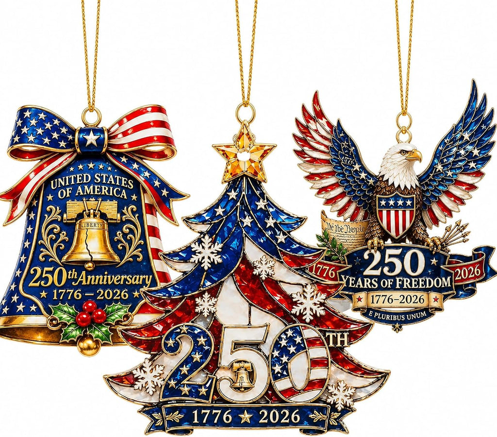 Christmas Decorations-250 Anniversary USA Merchandise 3PCS