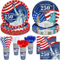 256 Pieces America 250th Party Supplies
