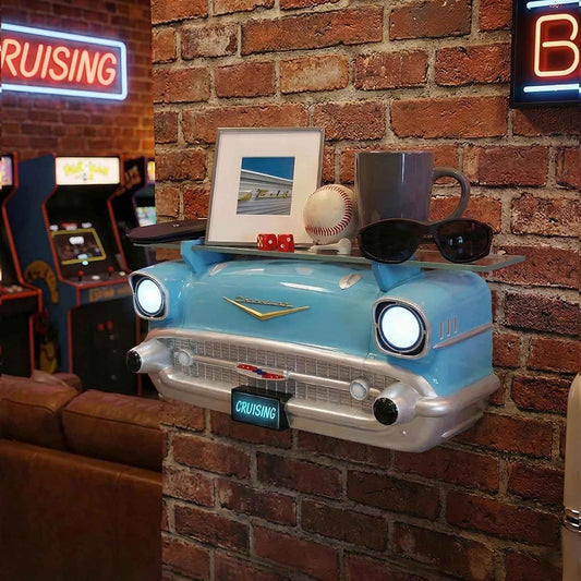 1957 Chevy Bel Air Turquoise Floating Wall Shelf