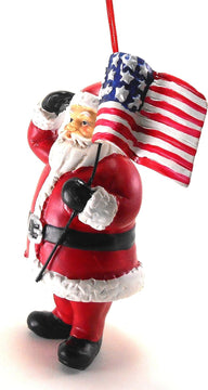 Patriotic Santa Ornament 3-1/2 IN. x 2-3/4 IN. x 1 IN.