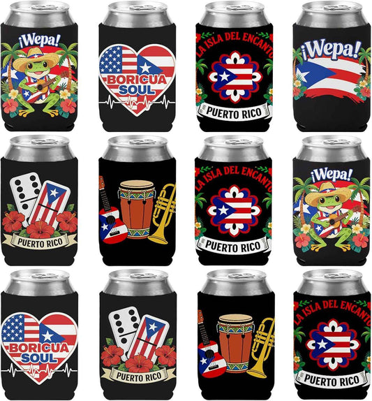 Puerto Rico Can Cooler Sleeves 12 Pack