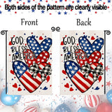 Patriotic 4th of July Garden Flag Independence Day Garden Flags 12x18 Inch Double Summer Blue Red Memorial Day American Stars and Stripes Love Heart Yard Outdoor Decoration