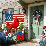 IVN Patriotic Cardinal Garden Flag 12x18 Inch Double Sided Yard Decor