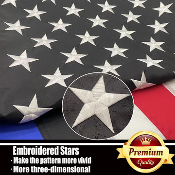 Embroidered Blue Line American Flag 3x5 Outdoor-Blue Lives Matter Flag American USA Police Flags Sewn Stripes Flags with 2 Brass Grommets for Outside