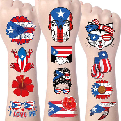 Puerto Rico Tattoo Stickers - 200+ Puerto Rico Temporary Tattoos