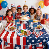 140 Piece America 250 Plates Napkins Knives, Forks and Spoons