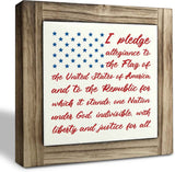 Wooden American Flag Pledge of Allegiance Wall Art