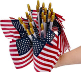 100 Pack Small American Flags on Stick, 4x6 Inch US HandHeld Stick Flags