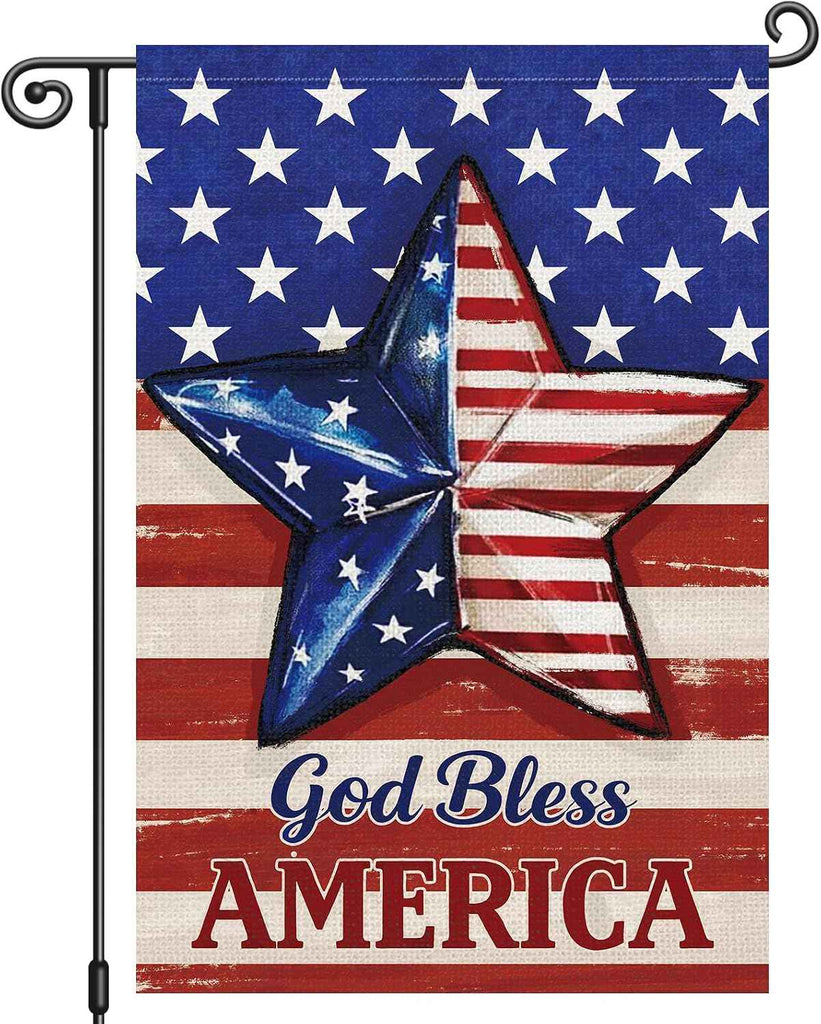 God Bless America Patriotic Garden Flag 12x18 Inch