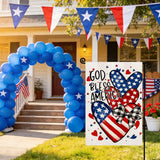 Patriotic 4th of July Garden Flag Independence Day Garden Flags 12x18 Inch Double Summer Blue Red Memorial Day American Stars and Stripes Love Heart Yard Outdoor Decoration