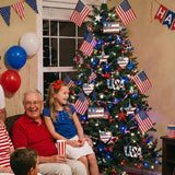 Junkin 24 Pcs Patriotic Wooden Ornaments Red White Blue Tree Decorations