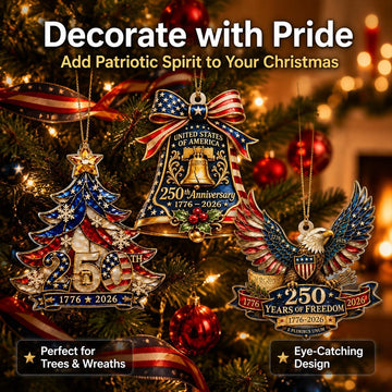Christmas Decorations-250 Anniversary USA Merchandise 3PCS