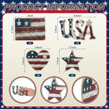 Junkin 24 Pcs Patriotic Wooden Ornaments Red White Blue Tree Decorations