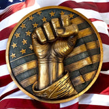 Patriotic Fist Wall Décor Artwork with American Flag