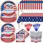 USA 250th Anniversary Disposable Paper Plates and Napkins Set - Serves 25