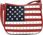 American Flag Stars and Stripes Studs Crossbody Red Purse