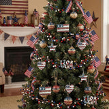 Junkin 24 Pcs Patriotic Wooden Ornaments Red White Blue Tree Decorations