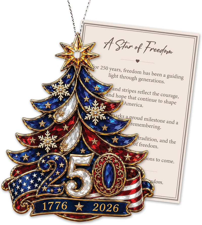 Christmas Ornaments, 250th Anniversary USA Merchandise, Patriotic Ornaments
